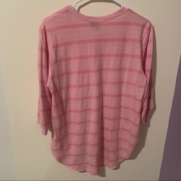 ANTHRO Left of Center Pink Stripped Top-Md - Picture 7 of 7